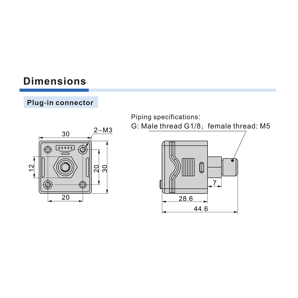 DPSP1B-10050T AIRTAC PRESSURE SWITCH<BR>1/8" NPT PNP W/NANO QUICK DISC. & 5M CABLE